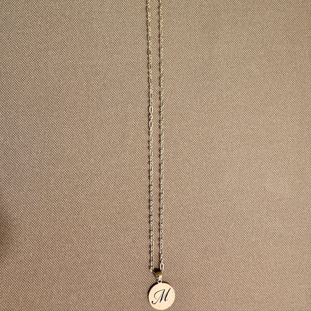 Sterling Silver “M” Initial Necklace